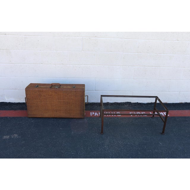 19th Century Woven Rattan & Bamboo Trunk on Metal Stand For Sale - Image 18 of 18