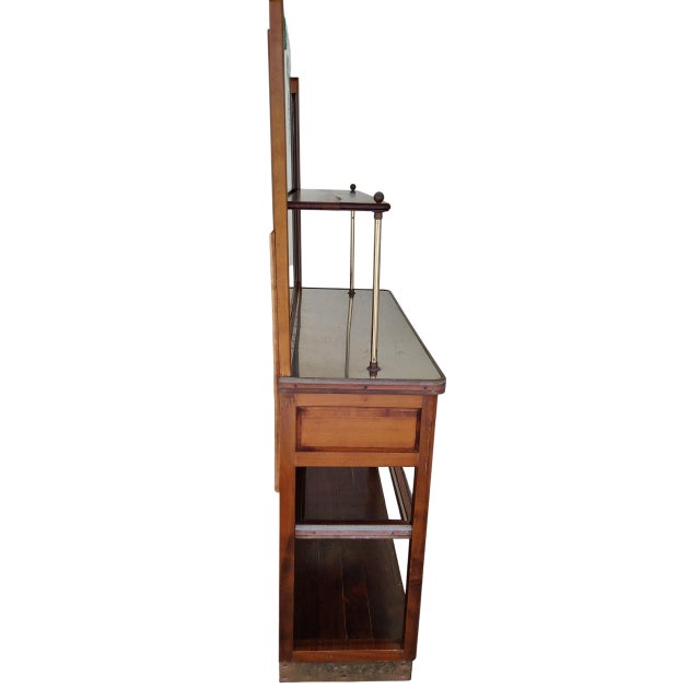 1990s Felix Monge French Bistro Bar Cabinet - Brass and Cherry Wood For Sale - Image 4 of 13
