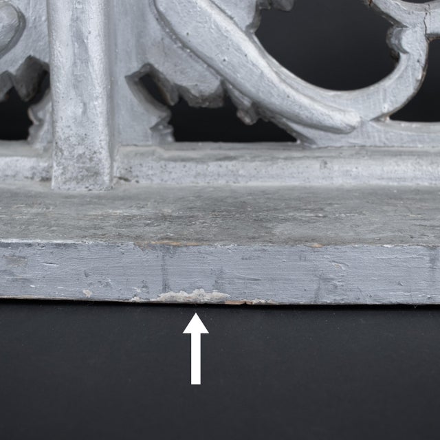 Large 19th Century Italian Rococo Style Silver‑Leaf Carved Wood Altar Candelabra For Sale - Image 14 of 18