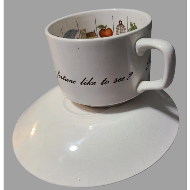 Ceramic Vintage the Taltos Fortune Telling Astrology Zodiac Teacup & Saucer Jon Anton Ironstone England For Sale - Image 7 of 7