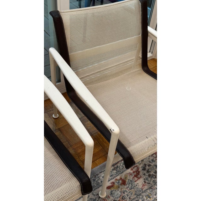 A documented pair of early Richard Schultz for Knoll lounge chairs from the iconic 1966 Leisure Collection, originally...