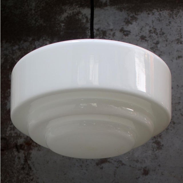 Vintage Art Deco White Opaline Glass Pendant Lamp from Philips For Sale - Image 6 of 7