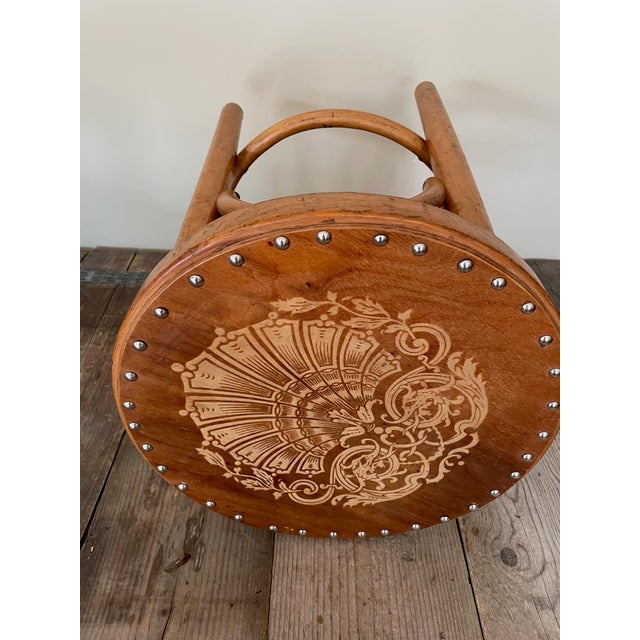 Antique Art Nouveau Cafe Stool, 1890s For Sale - Image 4 of 8