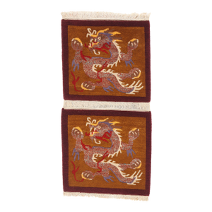 Matching Pair of Vintage Tibetan Rugs, 01'07 X 03'01
