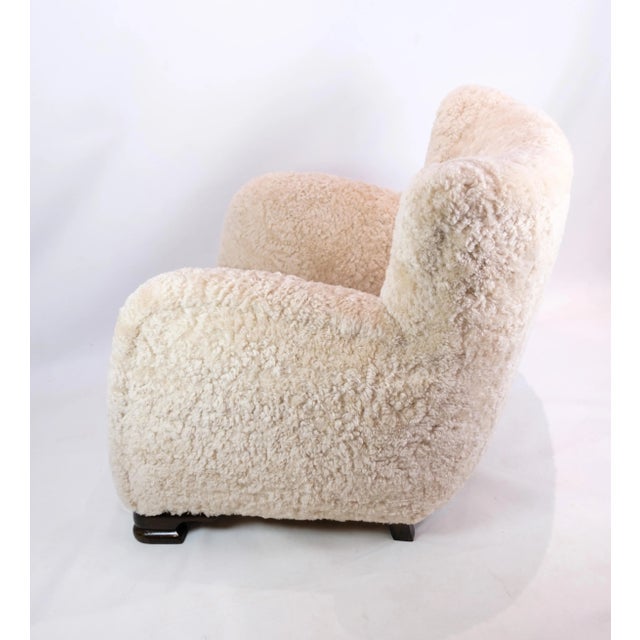 Vintage Danish Easy Chair in Sheepskin, 1940s For Sale - Image 11 of 13