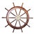 Early 19th Century Massive Nautical 6' English 19th Century Solid Mahogany + Brass Ship's Wheel For Sale - Image 5 of 7