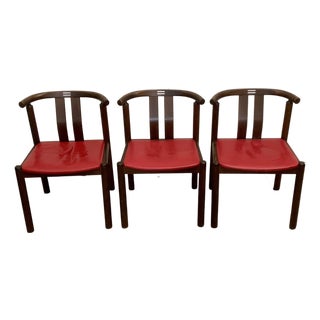 Vintage Mid Century Teak Dining Chairs Attributed to B Hans J.Frydendal for Boltinge, Set of 3 For Sale