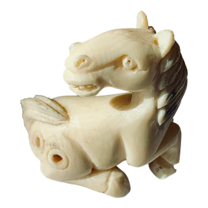 Antique Japanese Netsuke of a Reclining Horse