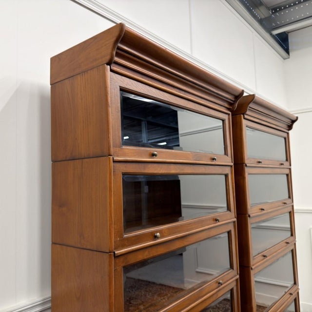 Metal English Bookcases in the style of Globe Wernicke, Set of 2 For Sale - Image 7 of 15