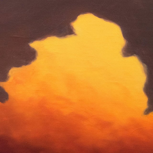 Contemporary Summer Evening by Michael Miller | Oil on Panel Landscape with barns under a dramatic sky For Sale - Image 3 of 5