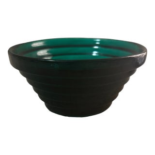 Aqua Blenko Step Bowl For Sale