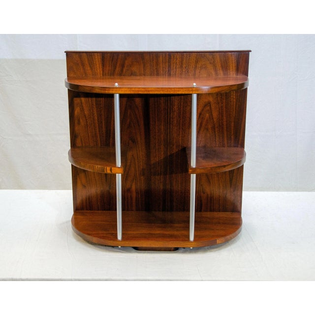 Vintage Art Deco Small Walnut Display Shelf For Sale - Image 4 of 8
