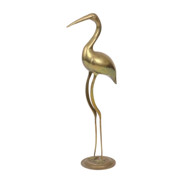 Large Hollywood Regency Brass Crane Bird, 1970s For Sale - Image 16 of 16