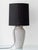 Mid-Century Modern Vintage Jasba Cortina Black and White Crackle Ceramic Table Lamp, New Black Linen Lampshade For Sale - Image 3 of 17