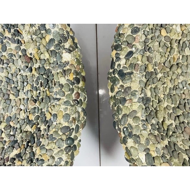 Stone Vintage Pebble Stone & Concrete Planters, a Pair For Sale - Image 7 of 13
