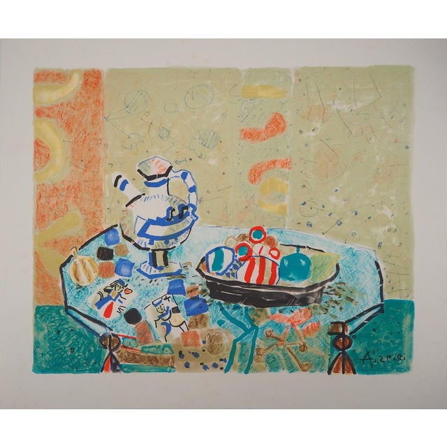 Paul Aizpiri, Still Life with Fruits, Original Lithograph For Sale - Image 7 of 7