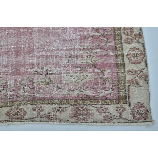 Pink 1950s Anatolian Kurdish Bohemian Carpet For Sale - Image 8 of 9