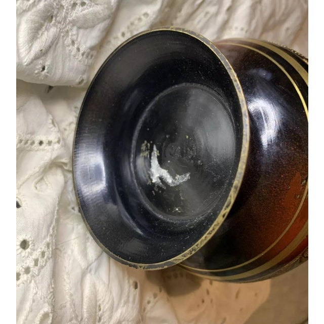 Indian Vintage Etched Brass Vase With Floral Design Made in India For Sale - Image 3 of 4