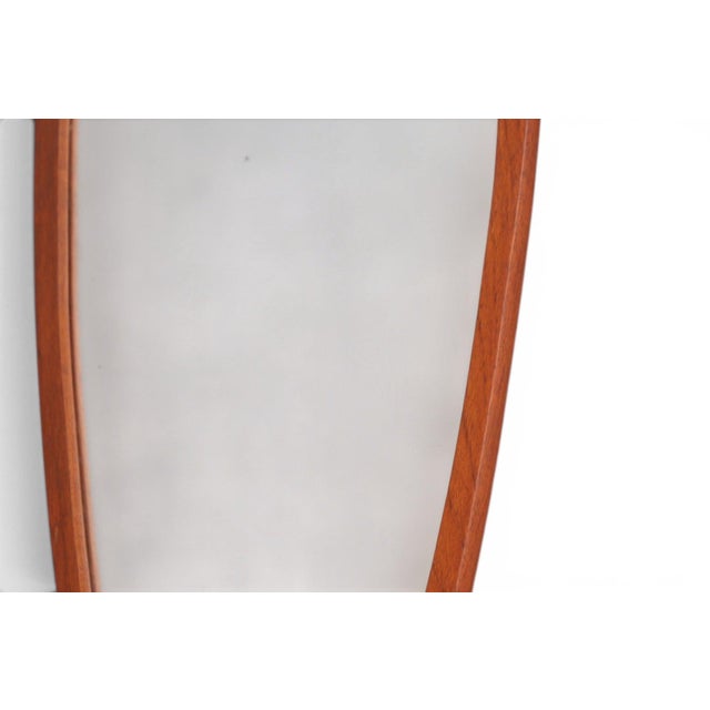 Mid-Century Modern Atomic Asymmetrical Teak Framed Wall Mirror For Sale - Image 3 of 3