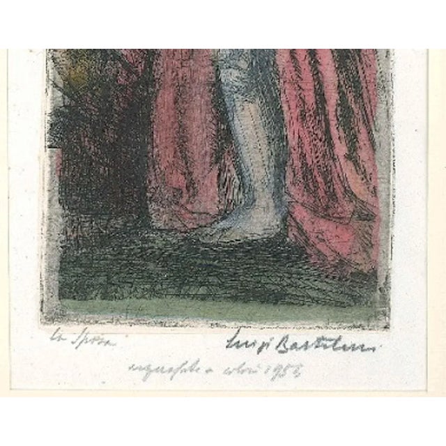Image dimensions: 27.2 x 11 cm. La sposa (The Bride) is an original artwork realized by Luigi Bartolini in 1953. Original...