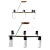 Pair Maison Lunel 6-Light Chandelier Black Steel & Brass Mid-Century Modern 1960 For Sale