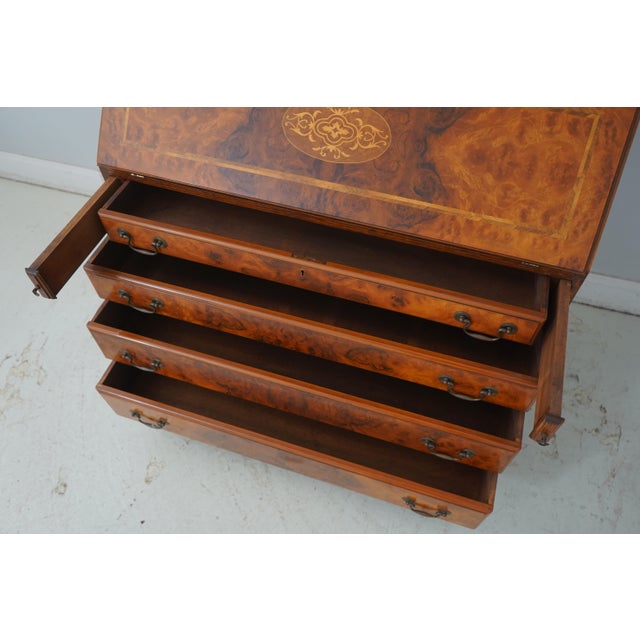 Wood Vintage George I Inlaid Walnut Secretary Desk Bookcase For Sale - Image 7 of 18