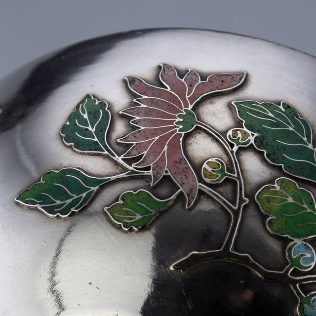 19th Century Chinese Export Solid Silver & Enamel Bowl by Wang Hing, 1890s For Sale - Image 14 of 18