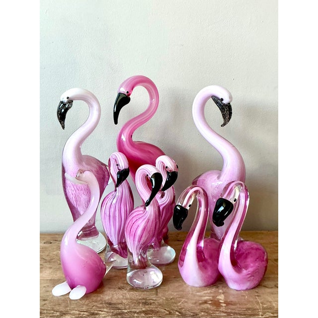 Mid-Century Modern Vintage Italian Collection of Murano Glass Birds - Set of 9 For Sale - Image 3 of 6