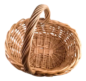 Vintage Heavy Rattan Fruit Basket With Handle