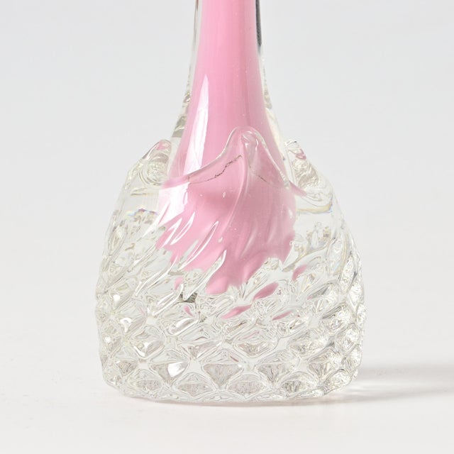 Pink Opaline Glass Flute Vase from Empoli, 1960s For Sale - Image 7 of 10