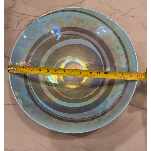 For your consideration is a stunning vintage art glass centerpiece bowl crafted by Yalos Casa in Murano, Italy. This...