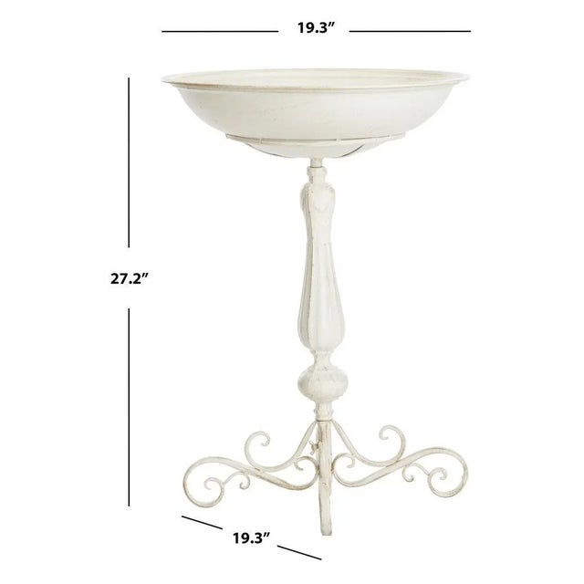 Orian Bird Bath - Pearl White For Sale - Image 4 of 7