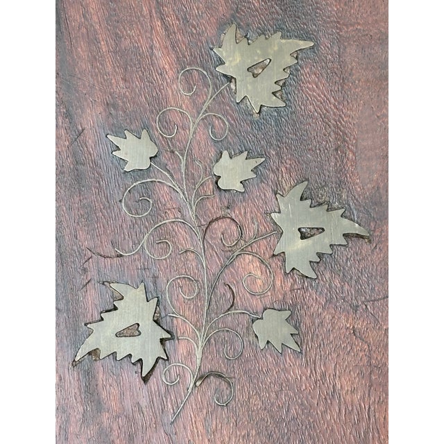 English Vintage Anglo-Indian Moroccan Folding Table With Brass Inlay For Sale - Image 3 of 12