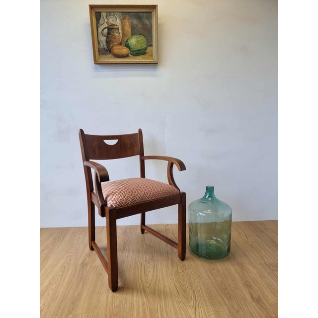 Brown Oak Office Chair, 1950s For Sale - Image 8 of 18