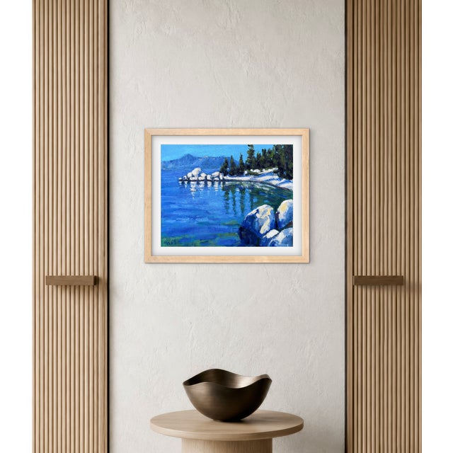 2020s Granite and Glass - Lake Tahoe Modern Oil Painting Landscape For Sale - Image 5 of 6