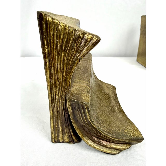 1950s Pair of Mid 20th Century Solid Brass Book Form Bookends | ArtBrass Co. For Sale - Image 5 of 10