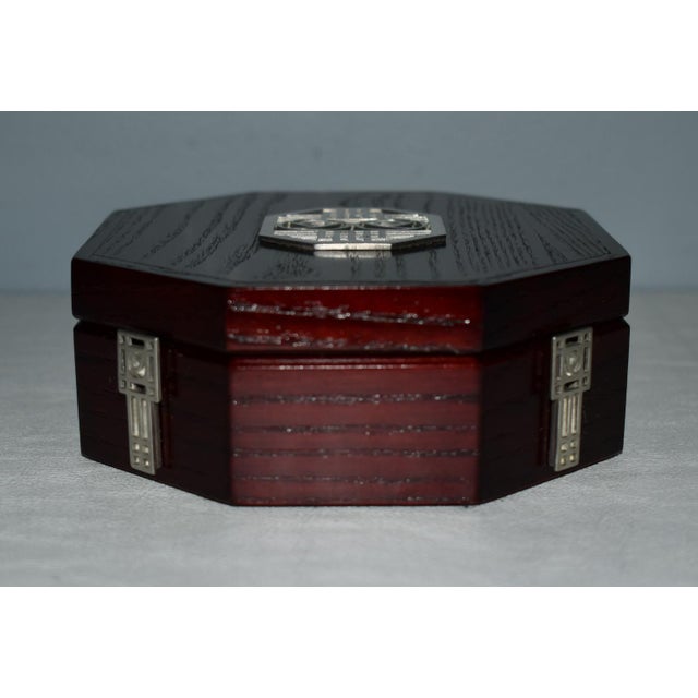 Vintage Carrick Oak Octagonal Box W/Celtic Design For Sale In Philadelphia - Image 6 of 12