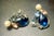 Mid-Century Modern Vintage Large Faux Sapphire Teardrop Blue Earrings With Thistle and Shamrock Clip Back Earrings., A Pair For Sale - Image 3 of 5
