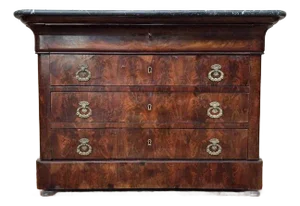 Chest of Drawers in Flamed Mahogany Veneer