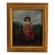 Peasant Girl With Red Skirt Antique Oil Painting For Sale