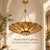 Flower Bowl Chandelier, Antique Brass Finish, Handmade Ceiling Light For Sale - Image 9 of 15