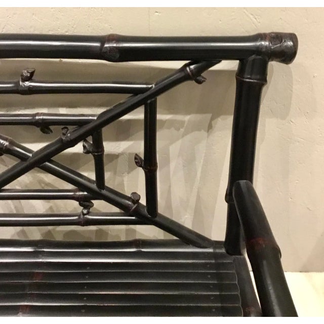 Asian Currey & Company Asian Style Black Faux Bamboo Bench For Sale - Image 3 of 6