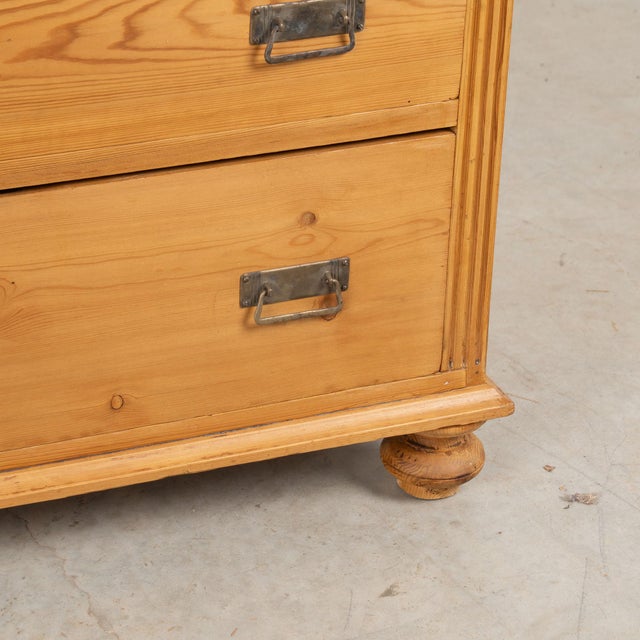 19th Century Danish Waxed Pine Chest of Four Drawers For Sale - Image 13 of 15
