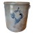 Antique Salt-Glazed Stoneware Crock With Hand-Painted Cobalt Floral Motif For Sale