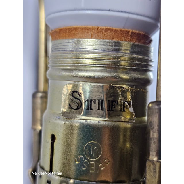 Mid 20th Hollywood Regency Style Wood and Brass Table Lamp For Sale - Image 10 of 11