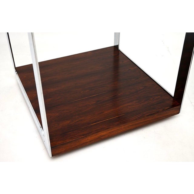 Brown Vintage Glass and Chrome Side Tables attributed to Merrow Associates, 1970, Set of 2 For Sale - Image 8 of 11