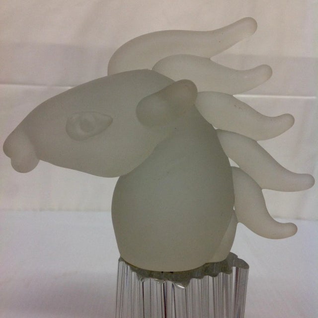 Seguso Horse Sculpture on Glass Base For Sale - Image 5 of 6
