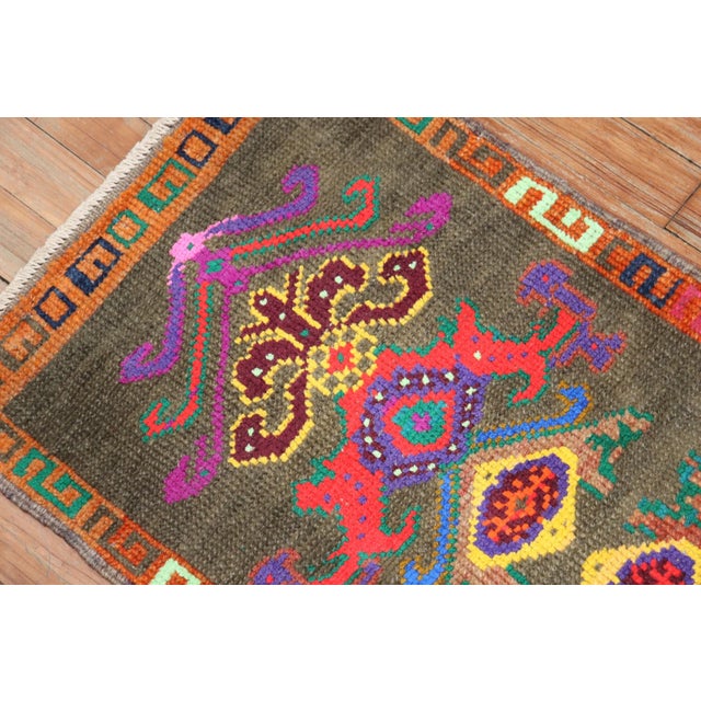 Turkish Funky Mini Size Turkish Rug no. y1860 For Sale - Image 3 of 6