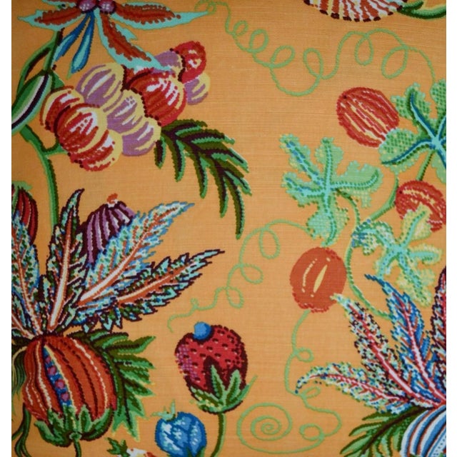 Single Quadrille Jacaranda Floral Print Fabric 22" X 22" Fully Serged With Hidden Zipper, and Down Insert. Very fun,...