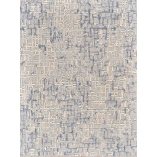 Exquisite Rugs Vista Handmade New Zealand Wool & Bamboo Silk Gray/Blue Rug-10'X14' For Sale